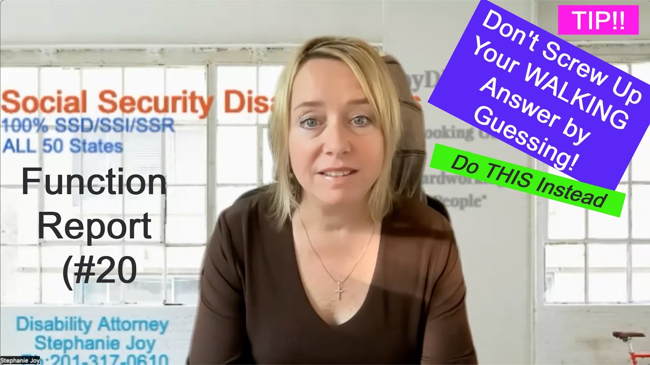 TIP!  DO THIS, NOT THIS on Walking task on your Function Report #20