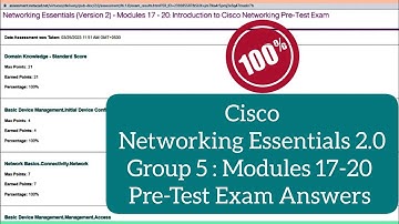 Cisco Networking Essentials 2.0 Group 5 Modules 17-20 Pretest Exam Answers || Networking Essentials