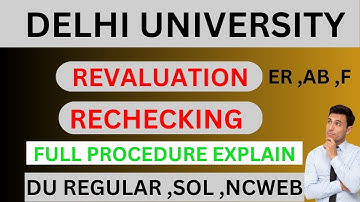 Complete procedure DU Revaluation/ Rechecking ,ER ,FAIL, AB, SOL , NCWEB #exam #du #examday