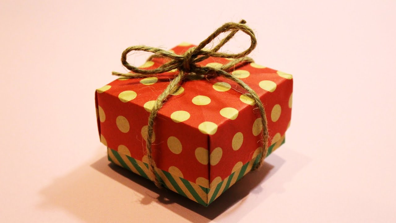 Christmas origami] How to fold a present box - YouTube