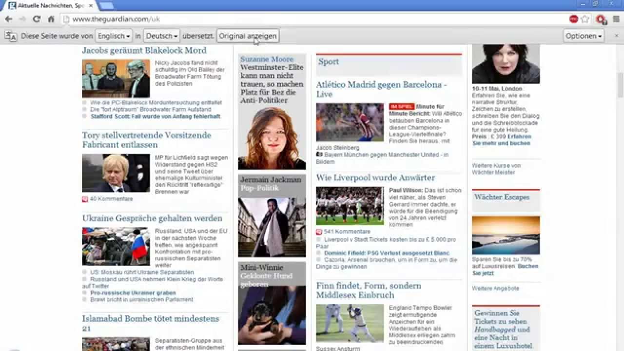 Translate web pages