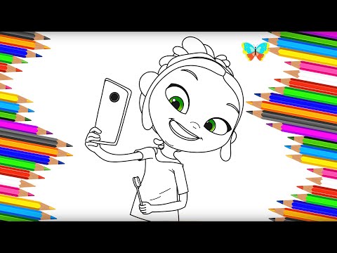 Как нарисовать МАШУ С ТЕЛЕФОНОМ из мультика Сказочный Патруль | Рисуем и Учим Цвета | Coloring Kids