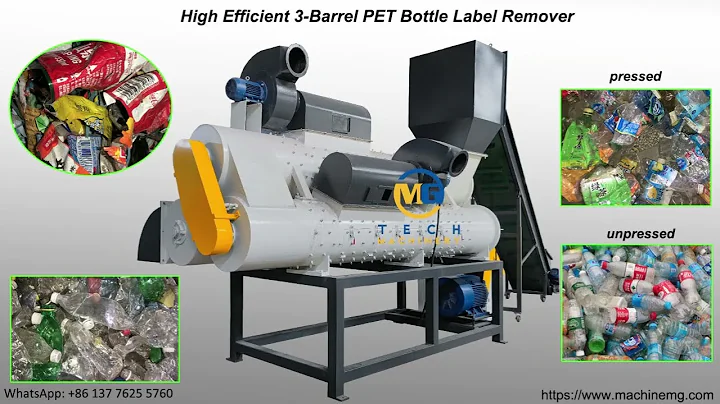 How efficient 3 barrel pet bottle label remover pressed unpressed bottles pvc label remover (2022)
