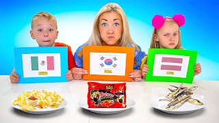 Eating Foods from Around The World CHALLENGE!