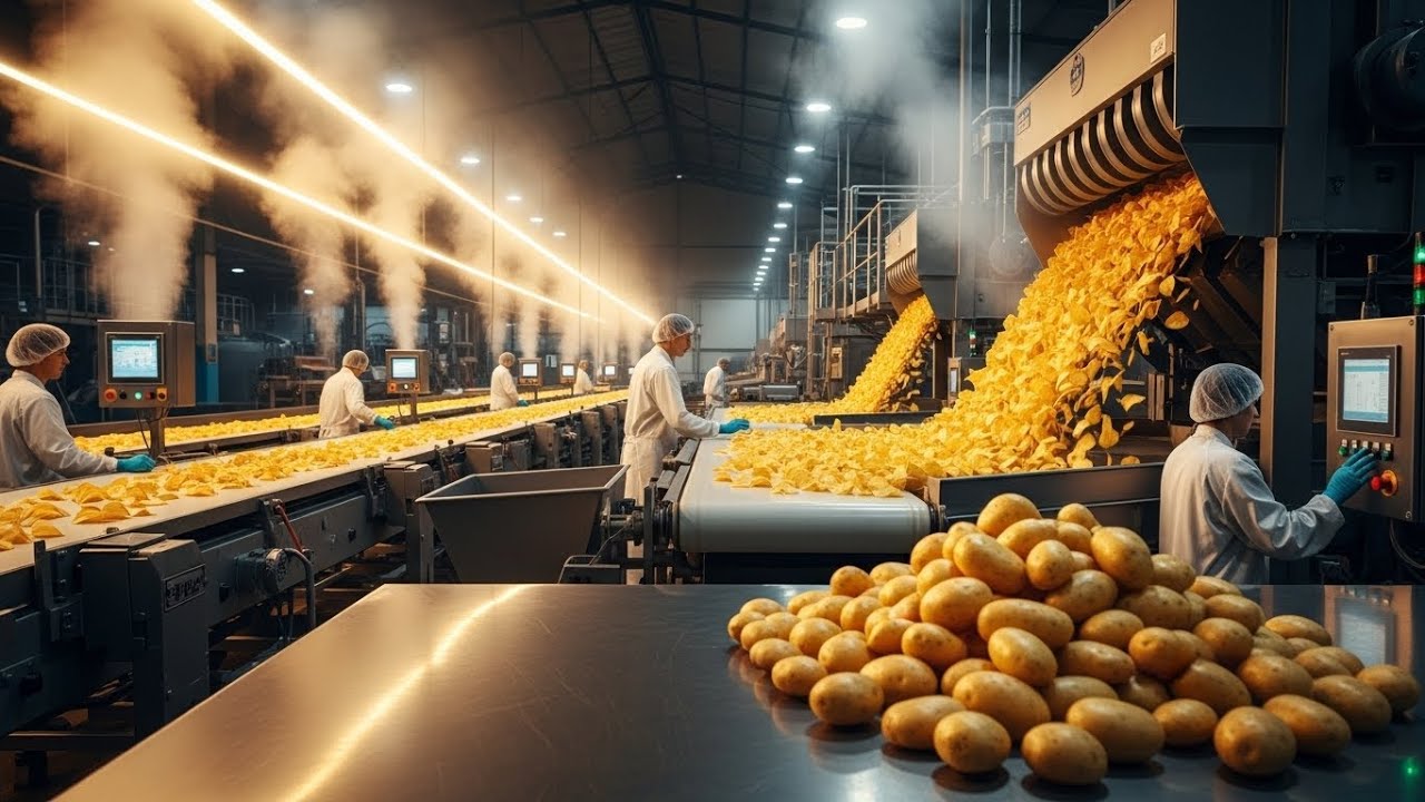 Inside a Modern Pringles Factory, From Whole Potatoes to Stacked Potato Chips Full Process