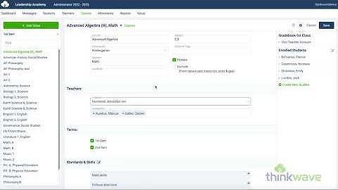 Teacher Tab Walkthrough ThinkWave 3.0