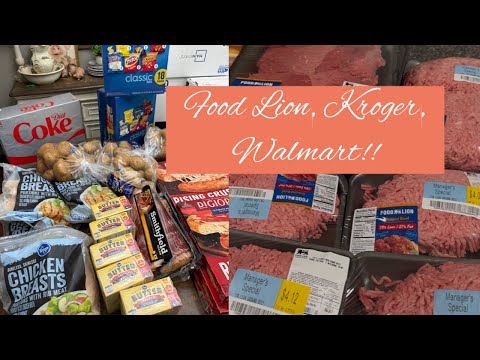 Large Family Grocery Haul Food Lion Meat Sales Shopping Kroger Weekly Deals