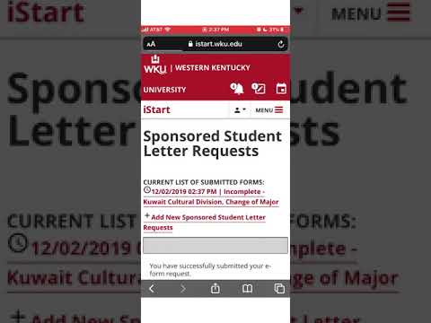 Requesting a sponsored student letter in iStart