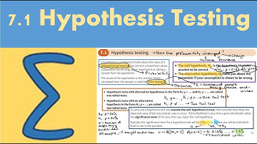 7.1 Hypothesis testing (STATISTICS AND MECHANICS 1- Chapter 7: Hypothesis testing)
