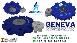 Geneva Wheel Mechanism, Autodesk Inventor 2020.