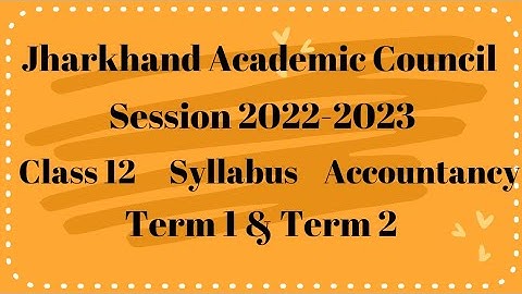 JAC BOARD Class 12 Accountancy  Syllabus Term 1 #JAC #class12 #jacboard @DiscoverKnowledge
