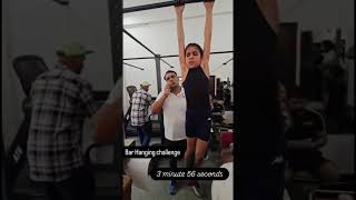 Bar Hanging challenge #gymnast #gymnasticsbars #athlete #athletics #yoga #tranding