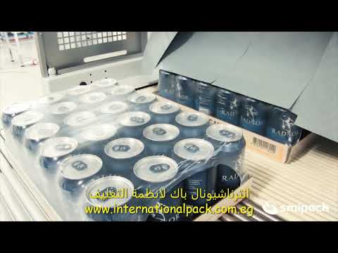 تغليف علب الكانز بكرتونة شرنك لمصانع المياه الغازية ومصانع العصير والصناعات الغذائية 