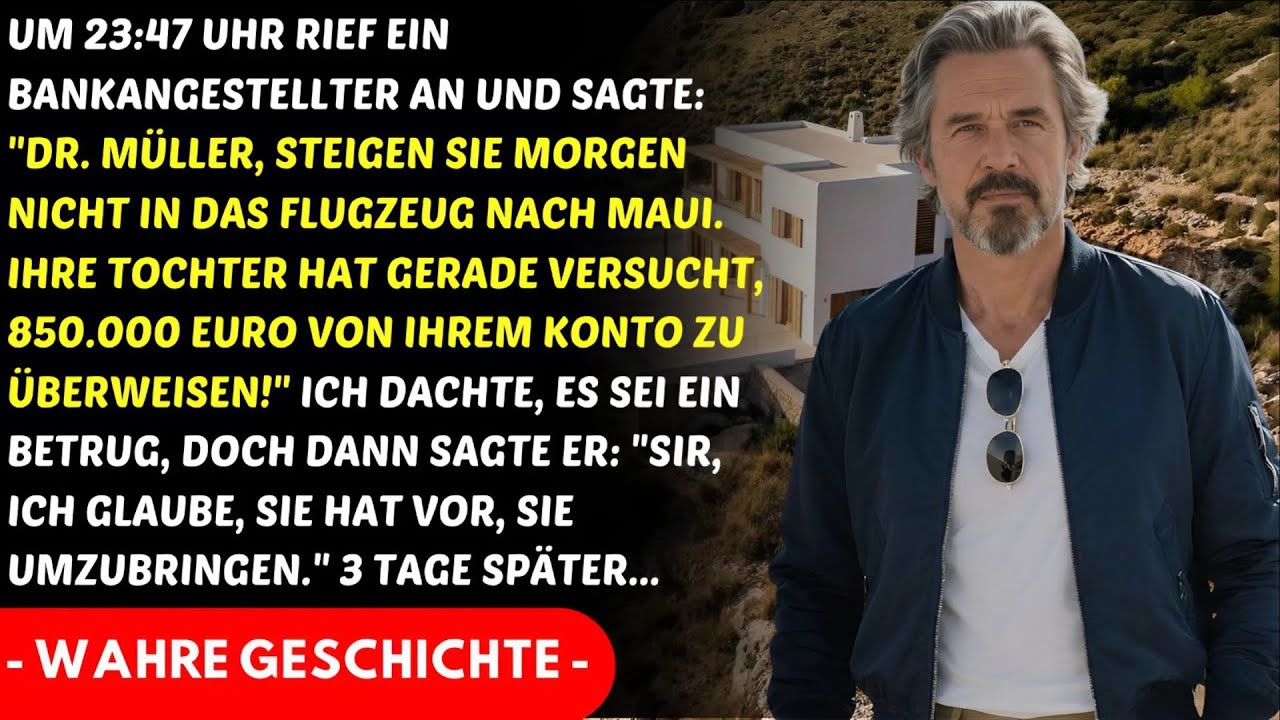 Steig morgen nicht in das Flugzeug! warnte der Bankangestellte um Mitternacht am Telefon...