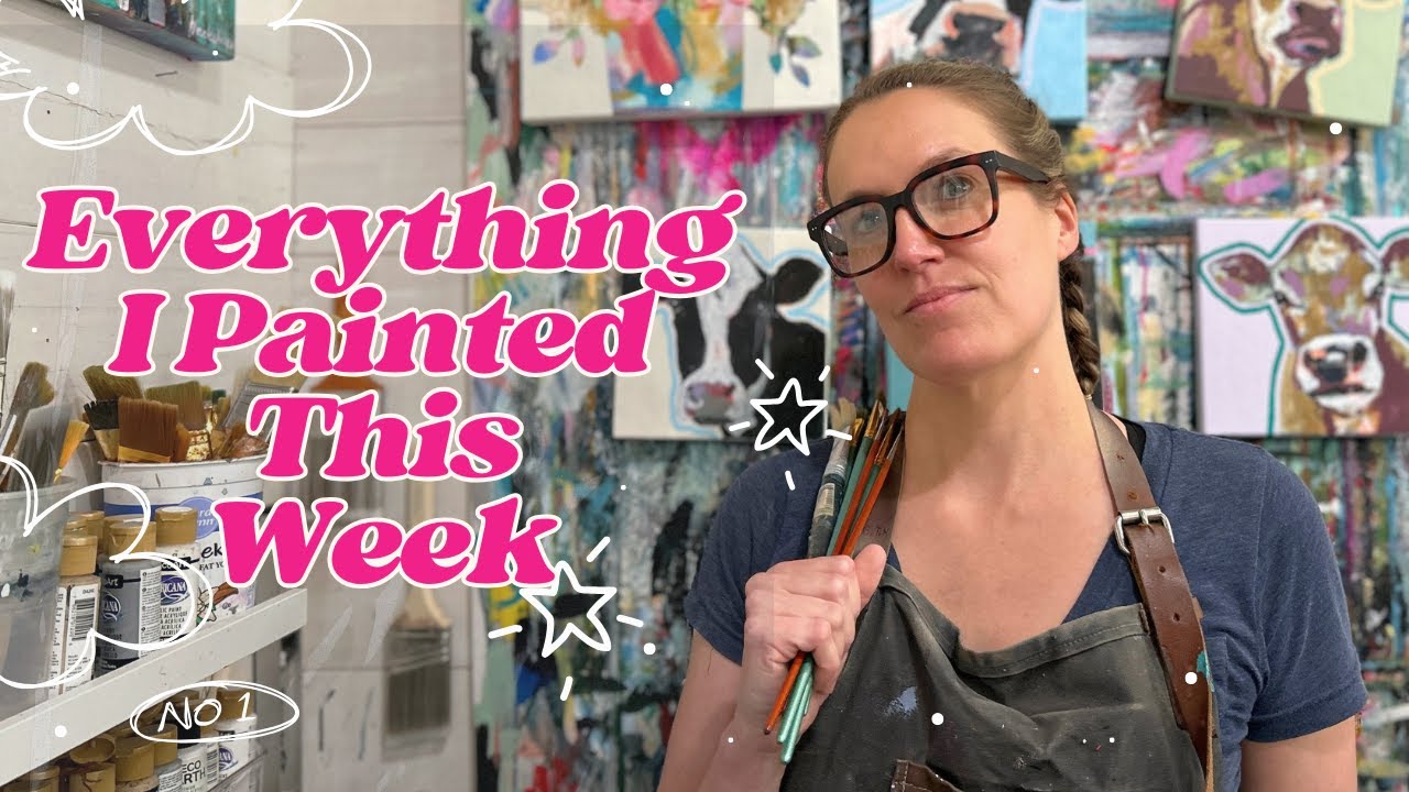 Everything I Painted This Week in my Art Studio - Florals, Cows and ...