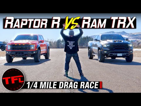 Is Everyone Else WRONG? We Drag Race the Ford F-150 Raptor R vs the Ram TRX with Surprising Results!