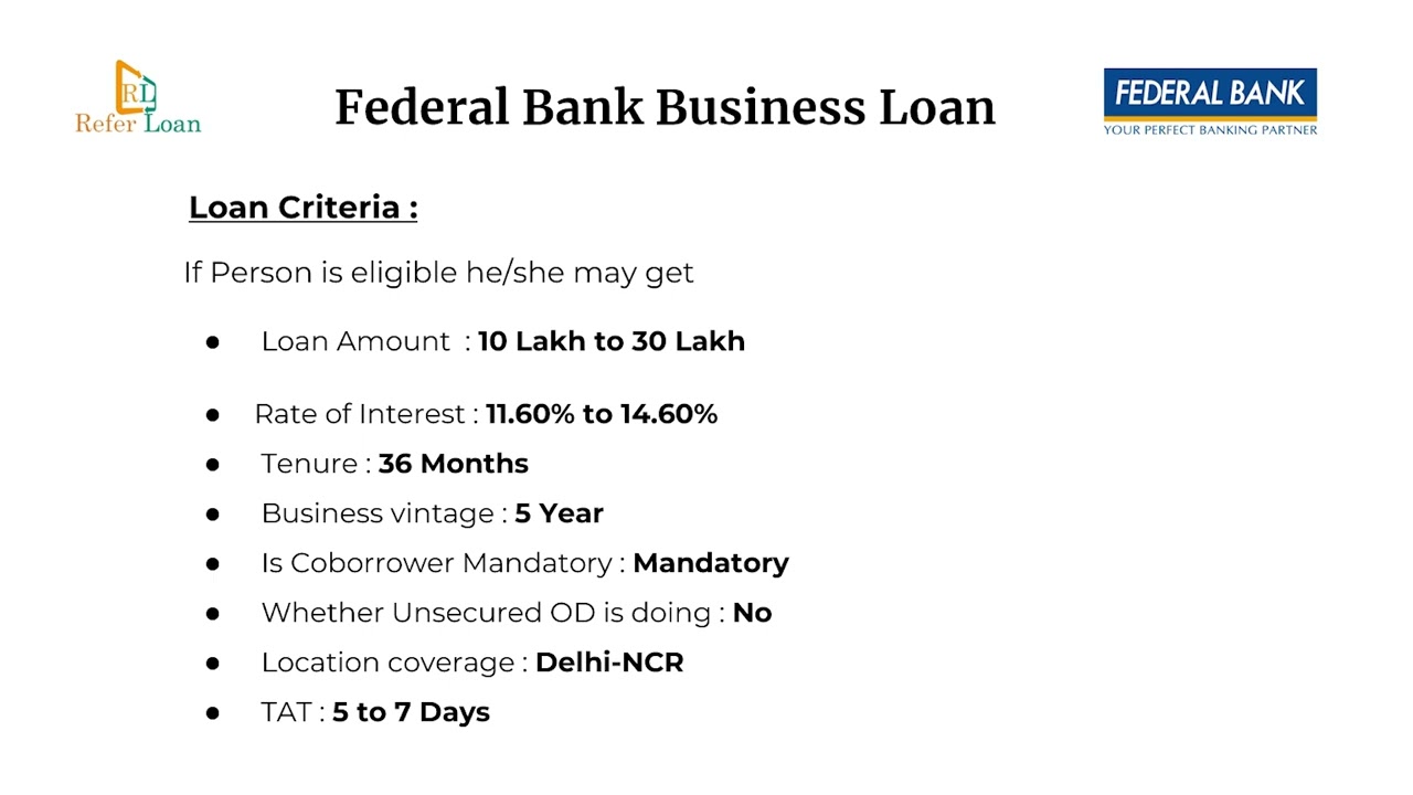 Federal Bank Business Loan Policy in Hindi