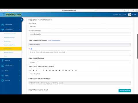 Fundraising Portal Tips: How to send an email