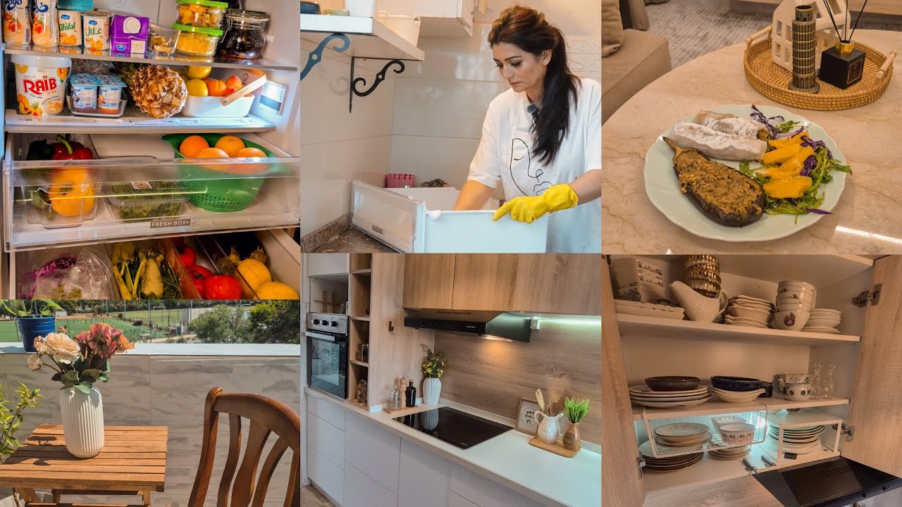 روتين بكل طاقة وإنتاجية🌾 تنظيم الثلاجة 🍅🥕 عشاء صحي، عيشي بعيدًا عن ما يسرق طاقتك🍃"