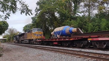 NS 13R with UP 6634 trailing and a car with interesting cargo in Charlottesville Virginia