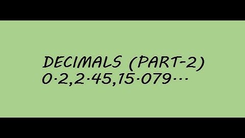 || COMPARISON OF THE DECIMAL NUMBERS || DECIMALS || PART-2 ||