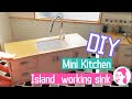 DIY Miniature  Kitchen Island  working sink
