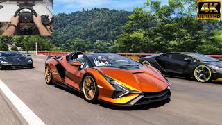 Lamborghini Sian Roadster VS Hypercars - Forza Horizon 6 | Logitech G923 Steering Wheel
