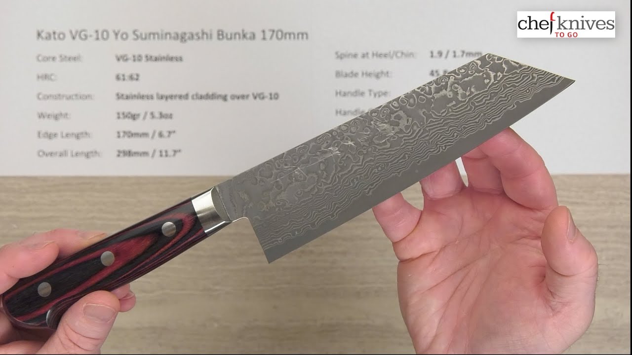 Yoshimi Kato VG-10 Suminagashi Bunka 170mm