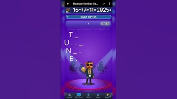 Hamster kombat| Dev Game |Daily Cipher |Solve 1000% |16-17-11-2025| #hamsterkombat |