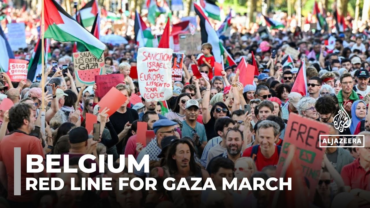 Красная линия для марша в Газу: массовый пропалестинский протест в Брюсселе