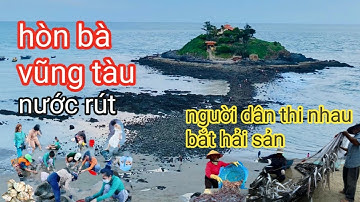 MIẾU HÒN BÀ VŨNG TÀU / nước rút lộ ra con đường đọc đáo duới lòng biển / có rất nhiều loại hải sản