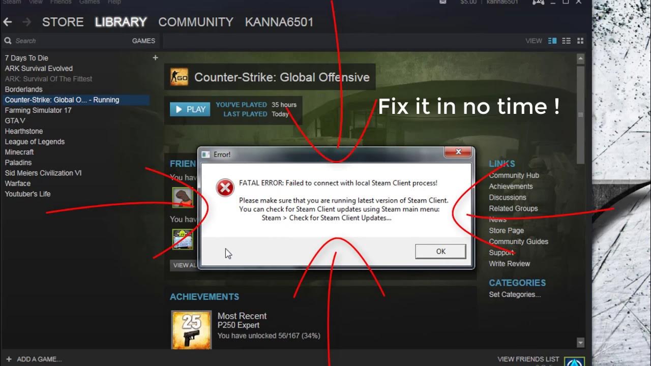 Steam client cs go fatal error