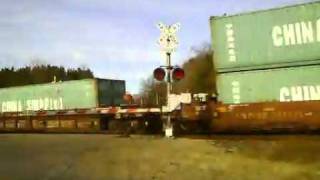 BNSF 7361 (ES44DC) EB Double Stack Train (12-1-2011)