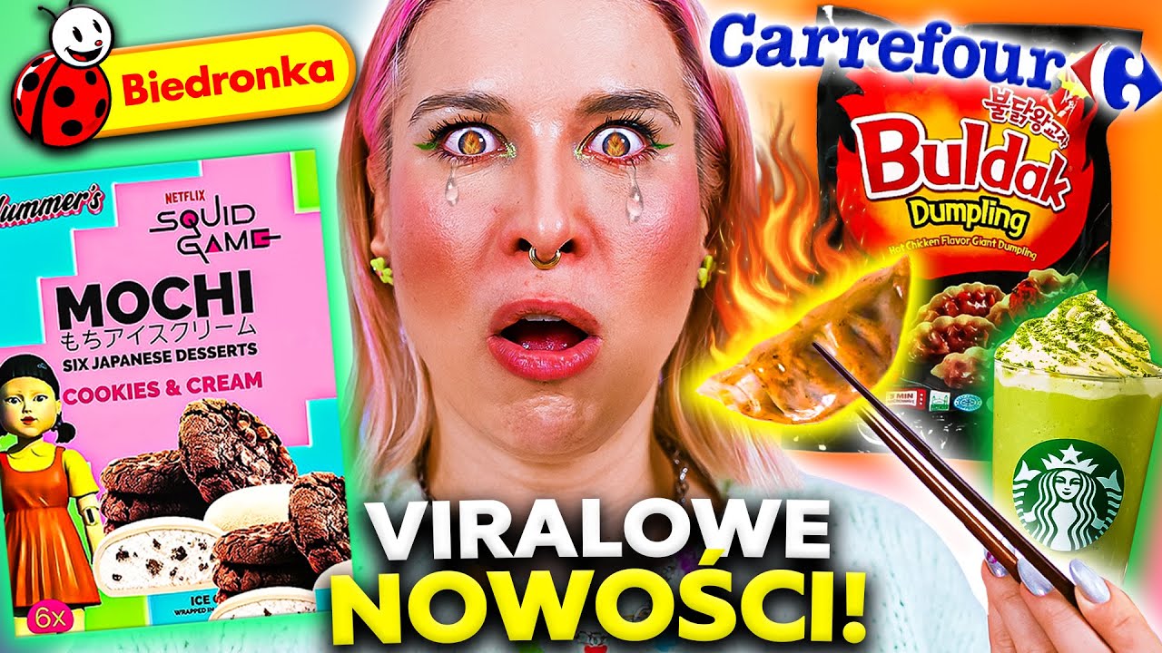 MOCHI SQUID GAME, PIEROGI BULDAK! TESTUJĘ VIRALOWE JEDZENIE Z MARKETÓW 😱 Agnieszka Grzelak Vlog