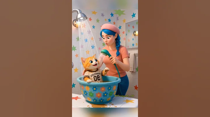 Watch the video about Cute orange cat is takes a bath #cutecat #pets #comedy #funny #cat #cute