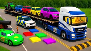 🚛💥 Single Flatbed Truck Transport vs Extreme Broken Road #178 | BeamNG.drive screenshot 3