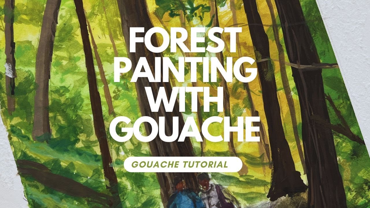Gouache Tree Tutorial Forest painting with Gouache | Gouache tutorial - YouTube