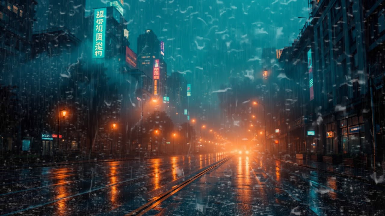 Soothing City Rain Sounds for Sleeping 🌧️ Calm Night Rain