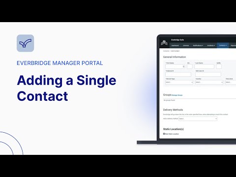 Adding a Single Contact | Everbridge Manager Portal