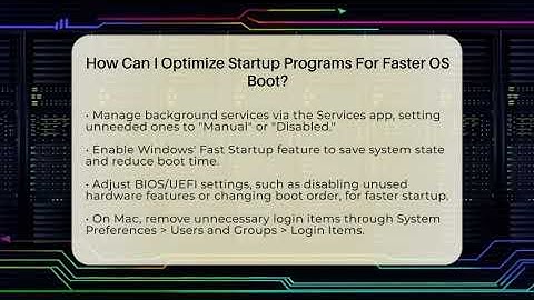How Can I Optimize Startup Programs For Faster OS Boot? - All About Operating Systems