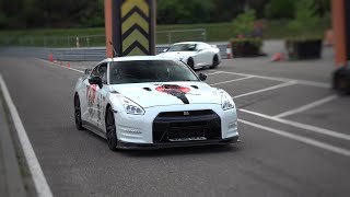 Nissan GT-R R35 - Huge Flames, Loud Accelerations & Crazy Flyby's on Track!!