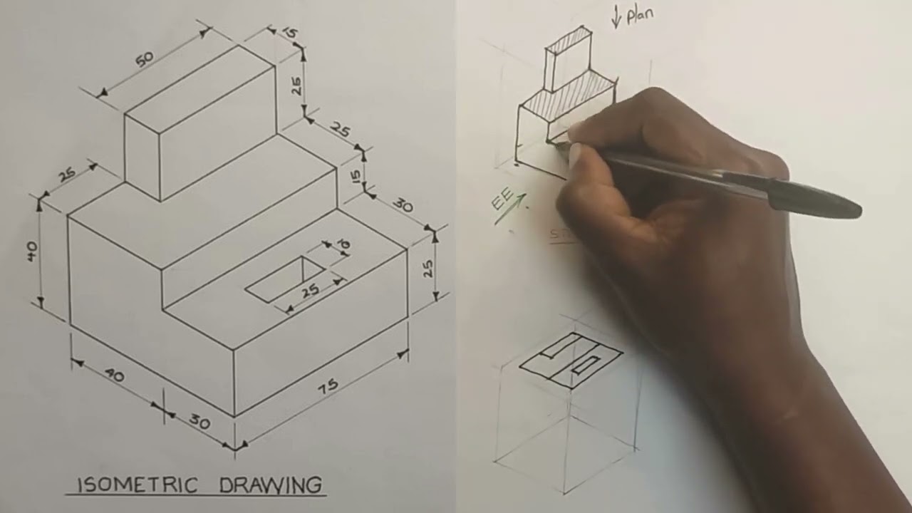 Lesson 4: 3rd Angle Orthographic Projection #orthographic #engineeringdrawing #technicaldrawing