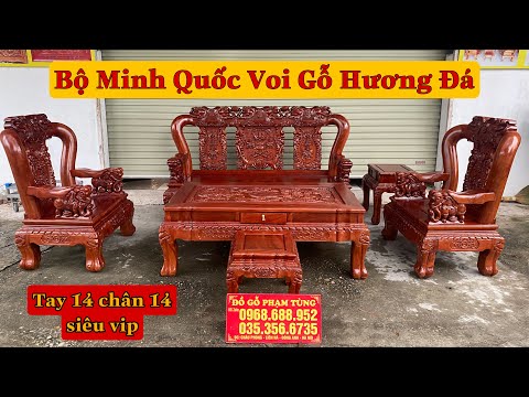Video Bàn Ghế Đồng Kỵ Minh Quốc Voi Chiến Gỗ Hương Đá Tay... - youtube
