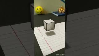 Floating Cube illusion Drawing | Anamorphic illusion