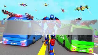 Flying Bus Robot Car Game 3d screenshot 4