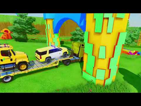 Color Trucks for Kids 🚚 Dump Truck & Cement Mixer Learn Colors with Color Tunnel | Kids Animation