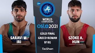 GOLD GR - 97 kg: M. SARAVI (IRI) v. A. SZOKE (HUN)