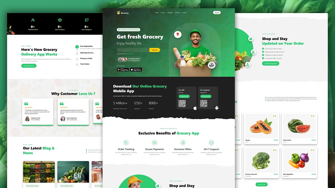Responsive Food Delivery Website Landing Page Design Using HTML CSS ...