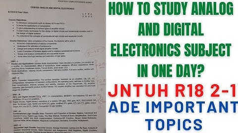 How to Study for ADE Exam in one day? || JNTUH R18 2-1 B.Tech Sem Exams || RAJ