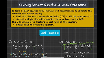 Solving Linear Equations with Fractions